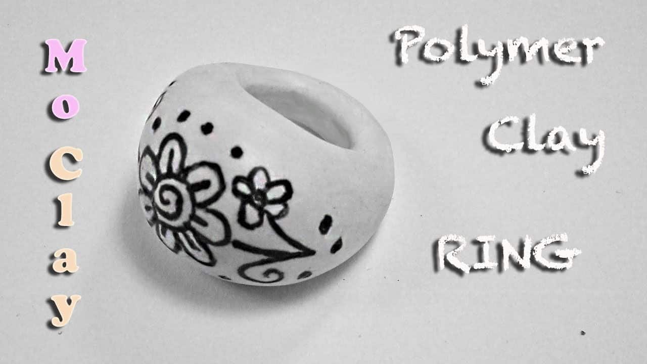 Chunky floral polymer clay ring