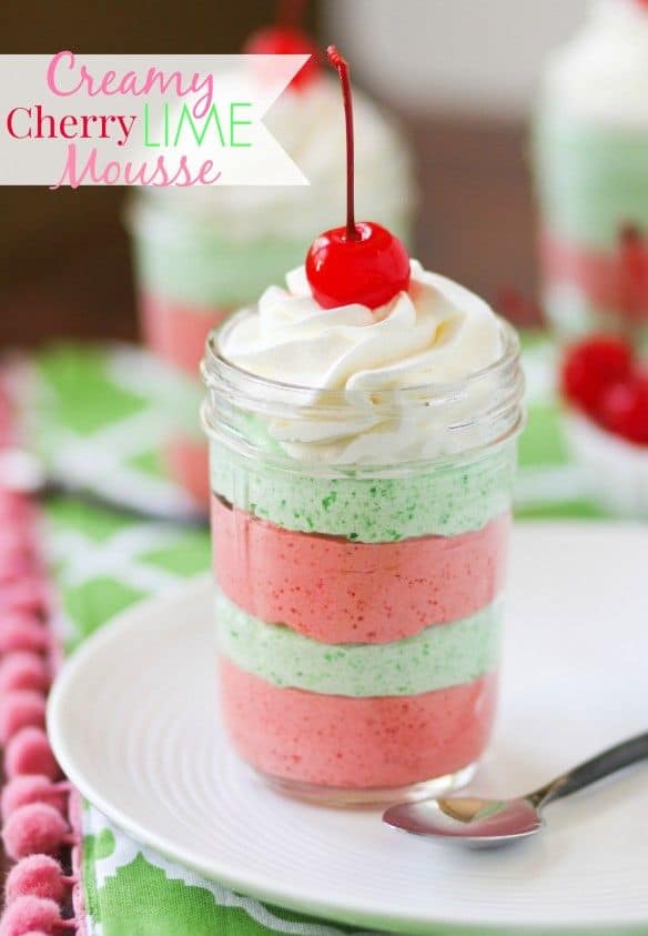 Creamy cherry lime mousse