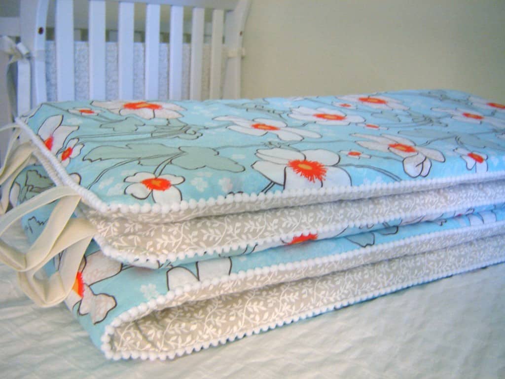 Crib bumpers made from bed sheets