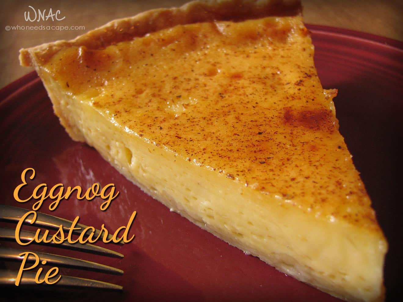 Eggnog custard pie