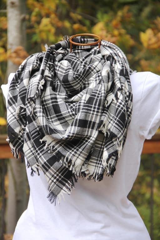 Fringed modern blanket scarf