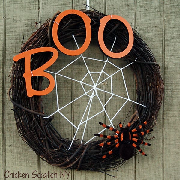 Halloween spider wreath