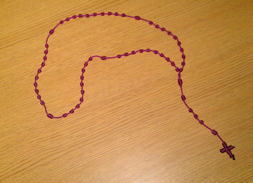 Hand knitted rosary
