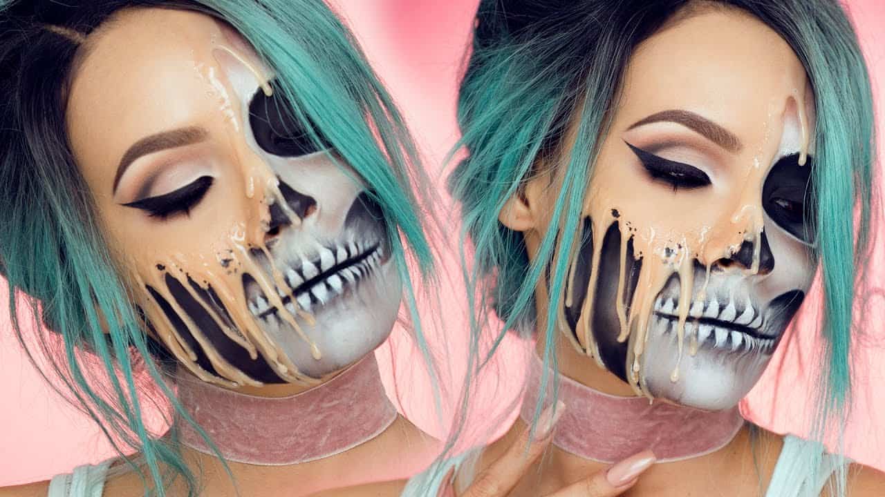 Melting skeleton makeup