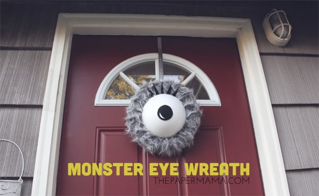 Monster eye halloween wreath