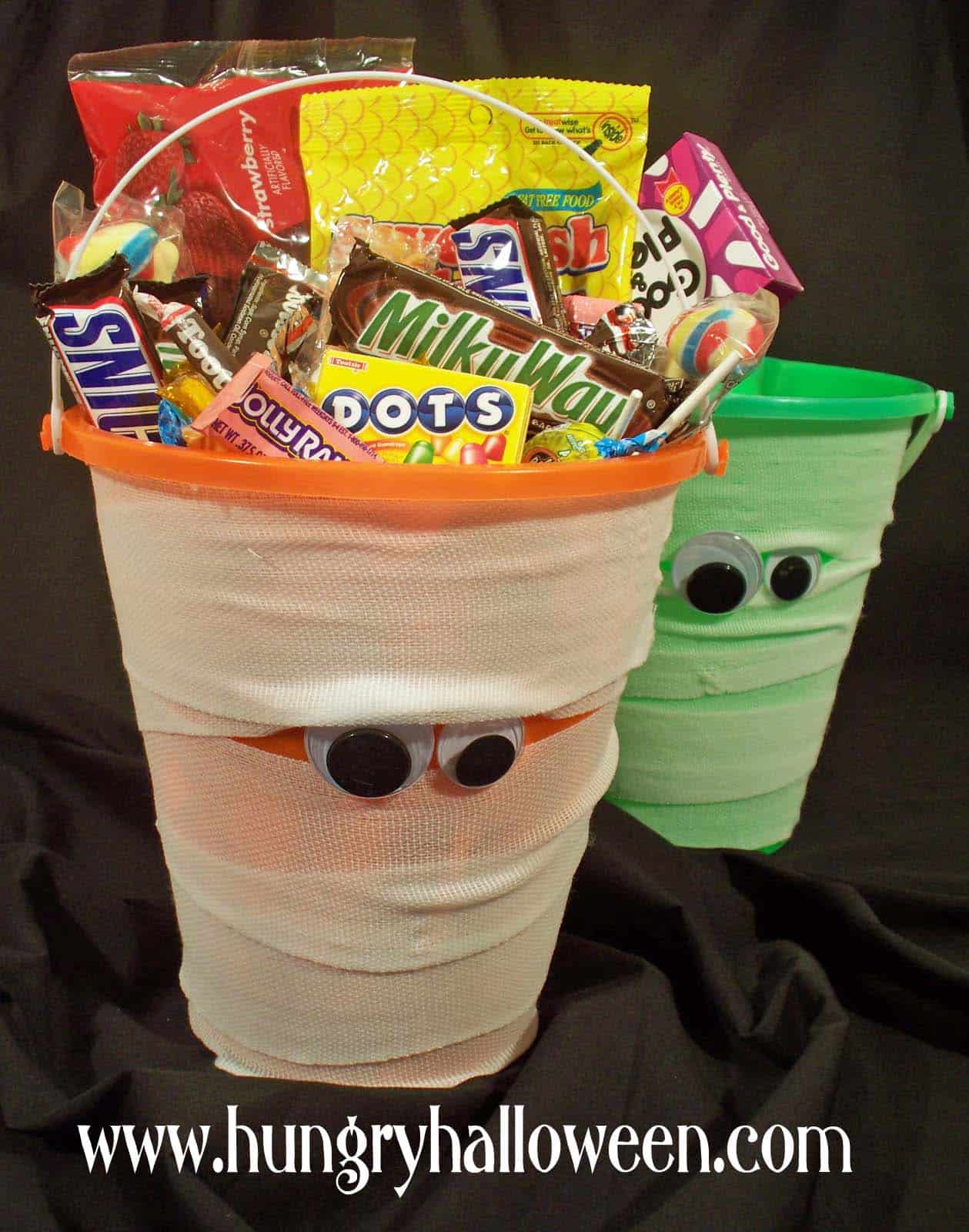 Mummy Halloween buckets