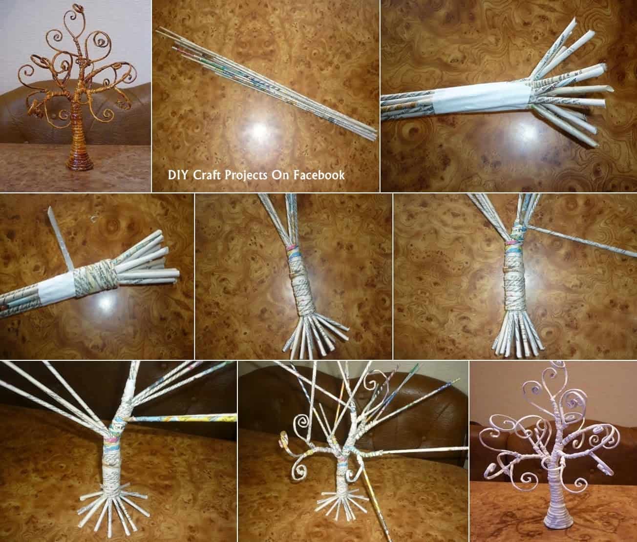 Newspaper wrapped wire trees