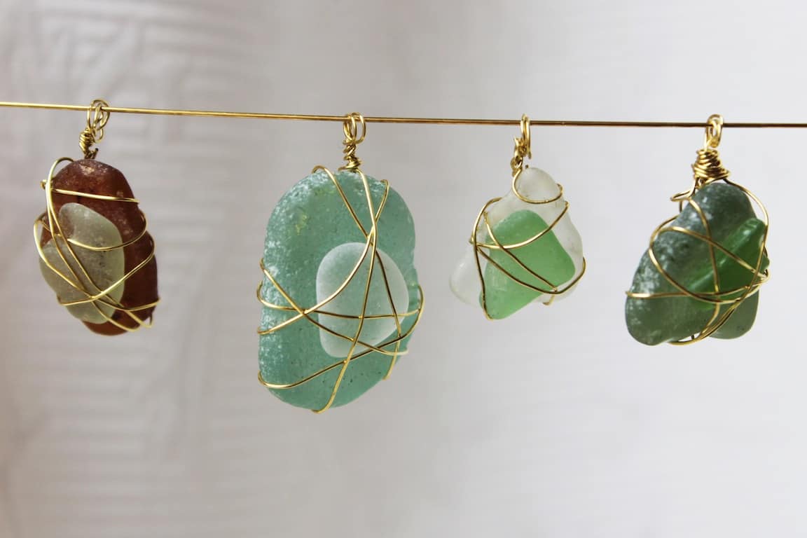 Sea glass pendants