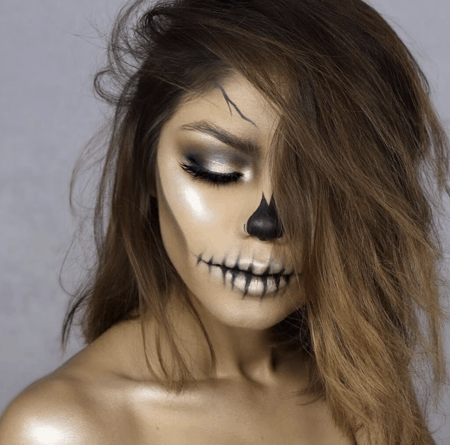 Skeleton face makeup