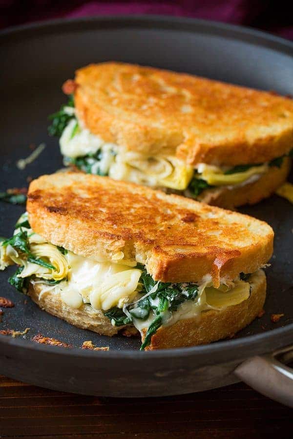 Spinach artichoke grilled cheese