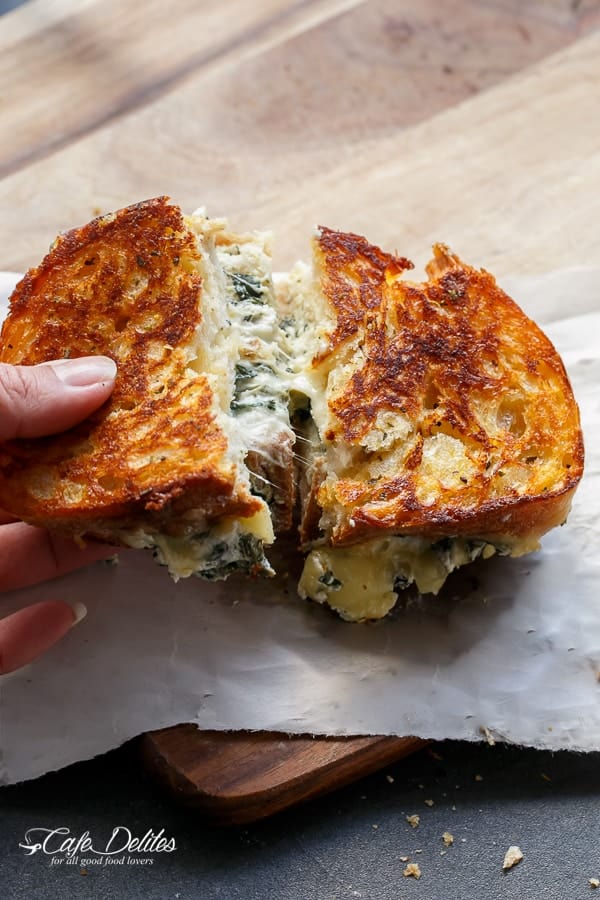 Spinach ricotta grilled cheese