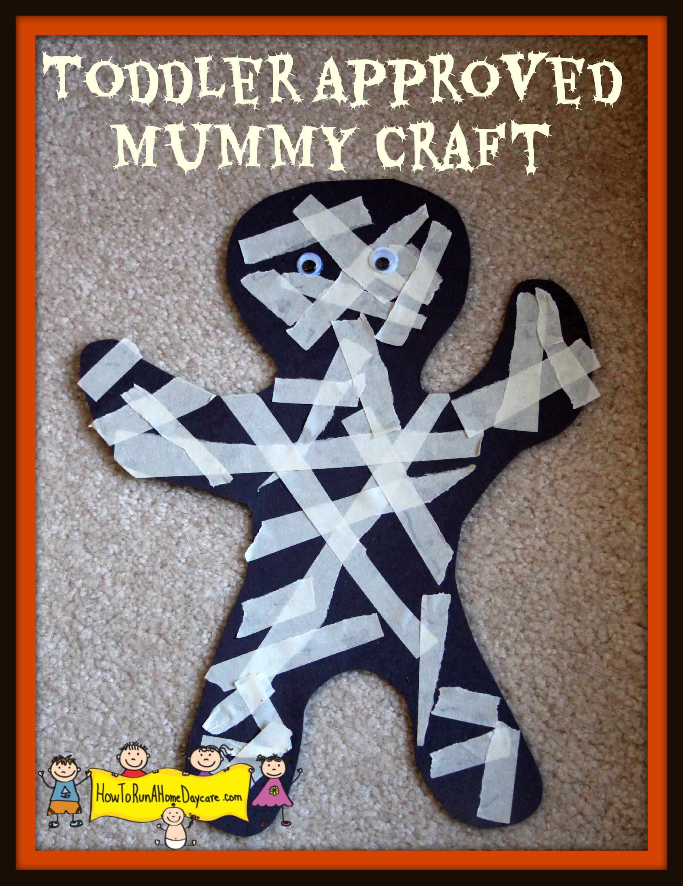 Toddler-friendly sticky tape mummy