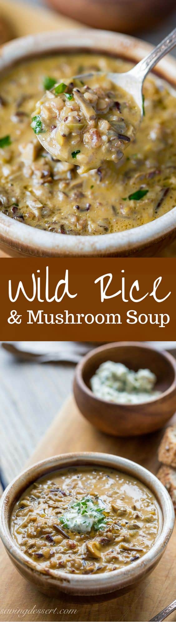 Wild rice and mushroom soup