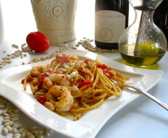 Bucatini with Shrimp and Roasted Tomato
