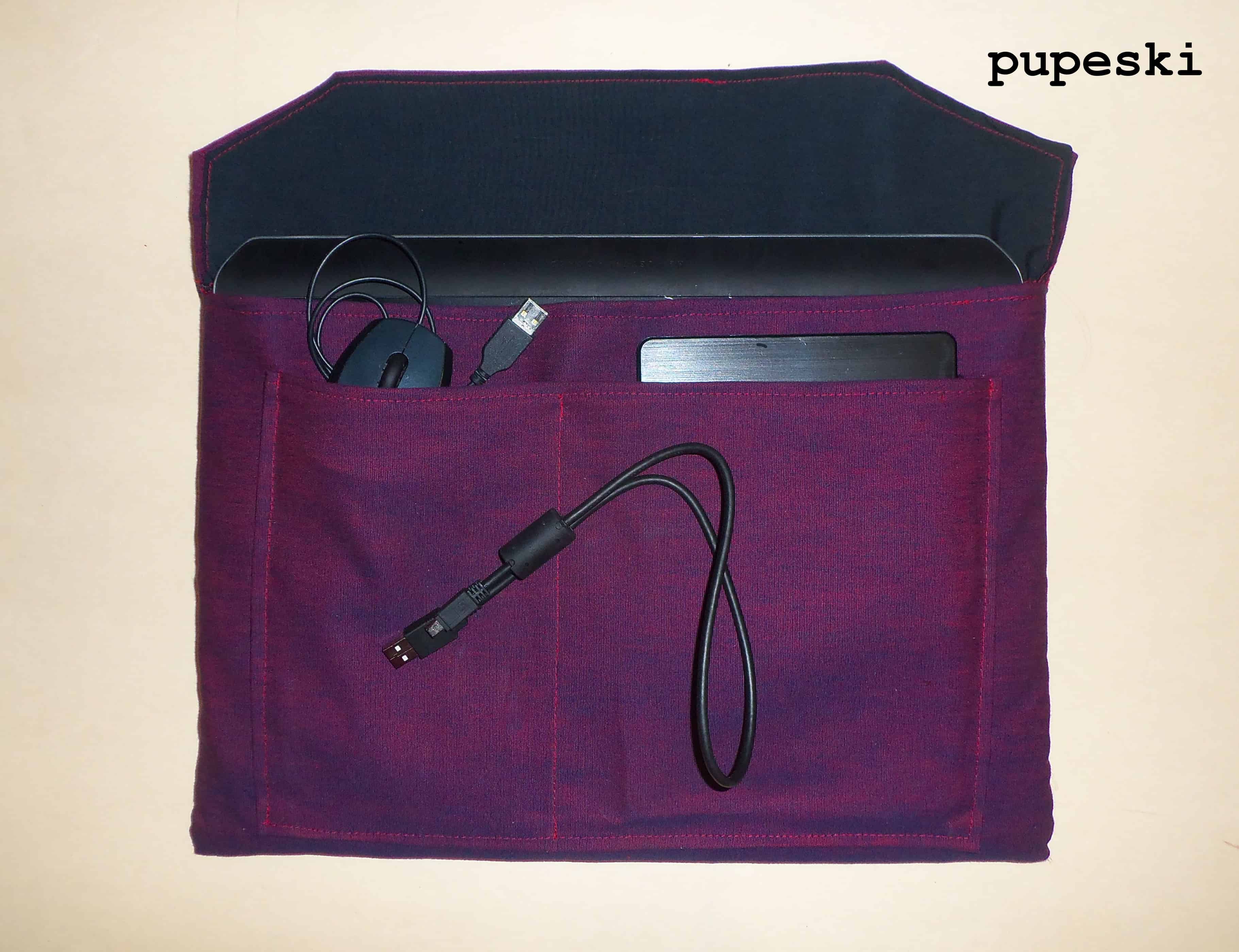 DIY laptop case with accessory pockets