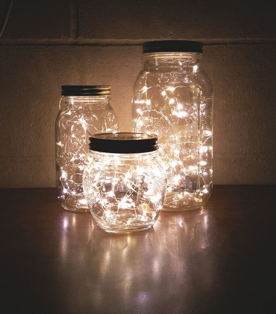 Glowing mason jars