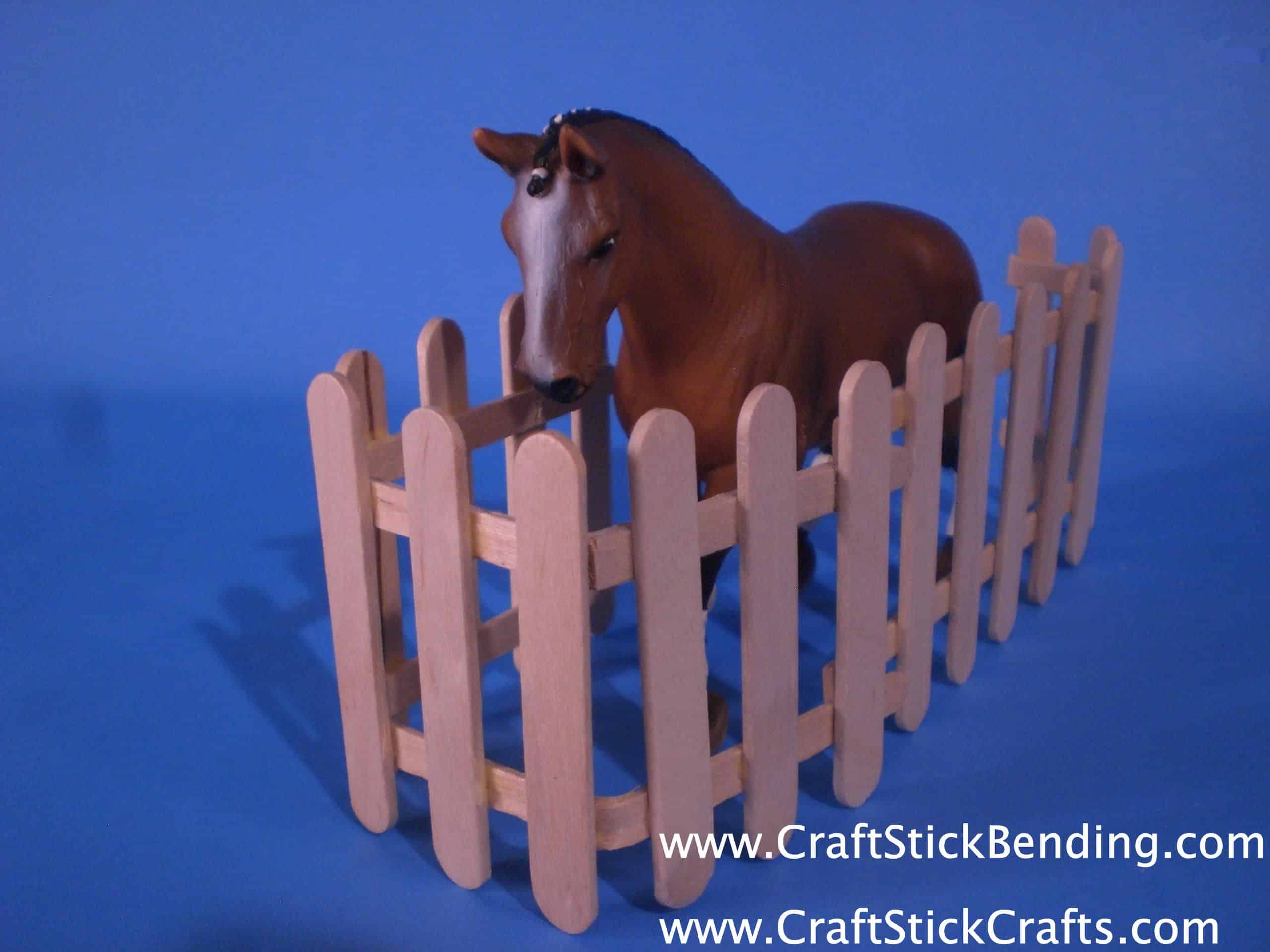 Popsicle stick horse fence