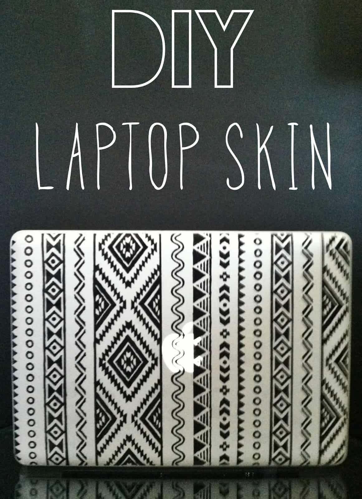 Printed wax paper and laminate laptop skin design