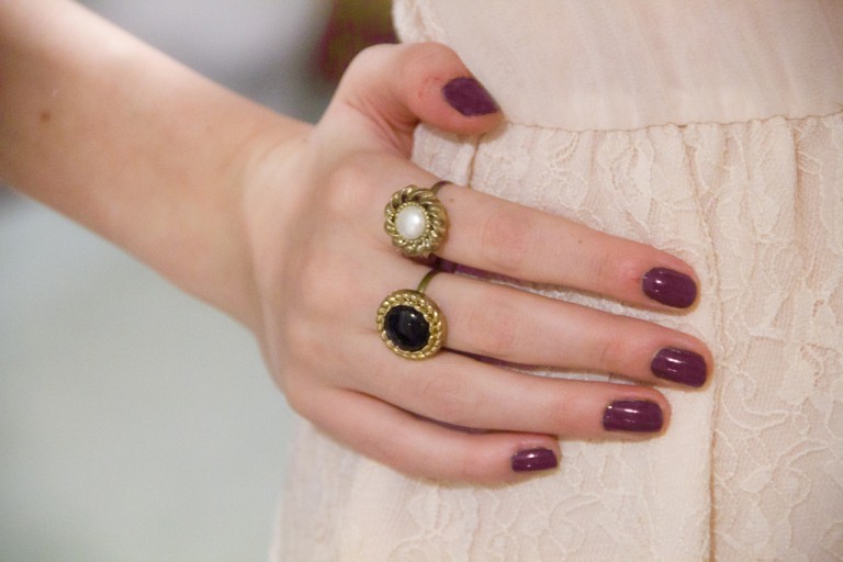 Vintage button rings