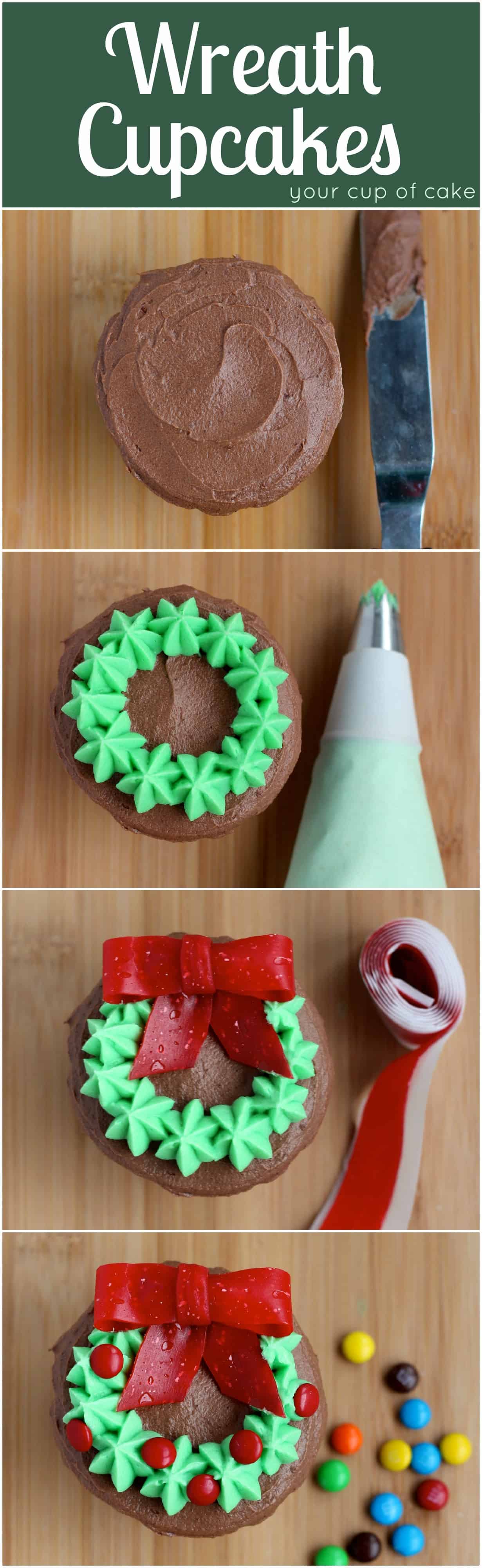 Christmas wreath cupcakes 15 Delicious Christmas Cupcake Ideas and Recipes