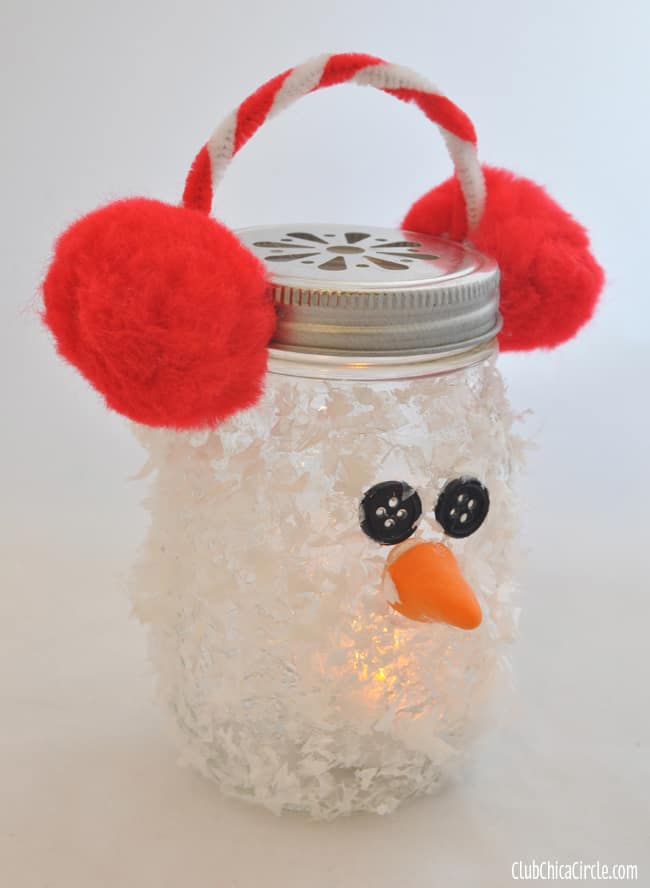Mason jar snowman