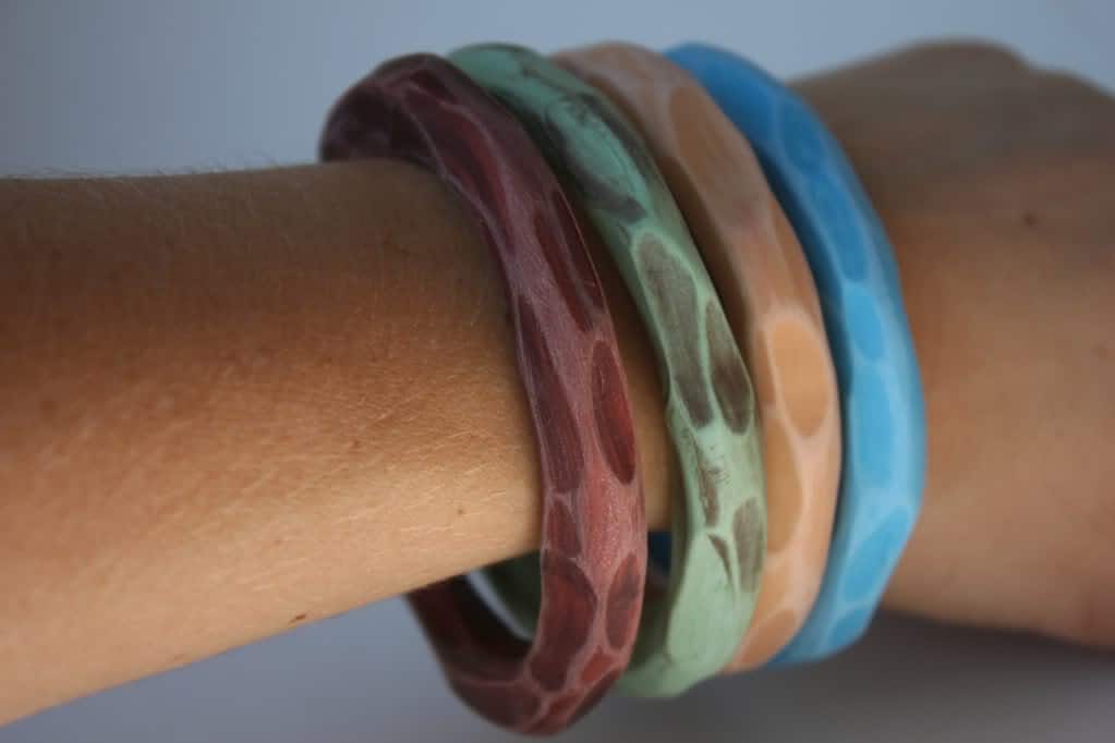 Polymer clay bangle bracelet