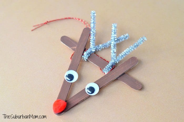 Popsicle stick and pipe cleaner reindeer
