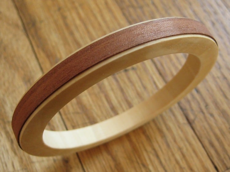 Wooden bangle bracelet