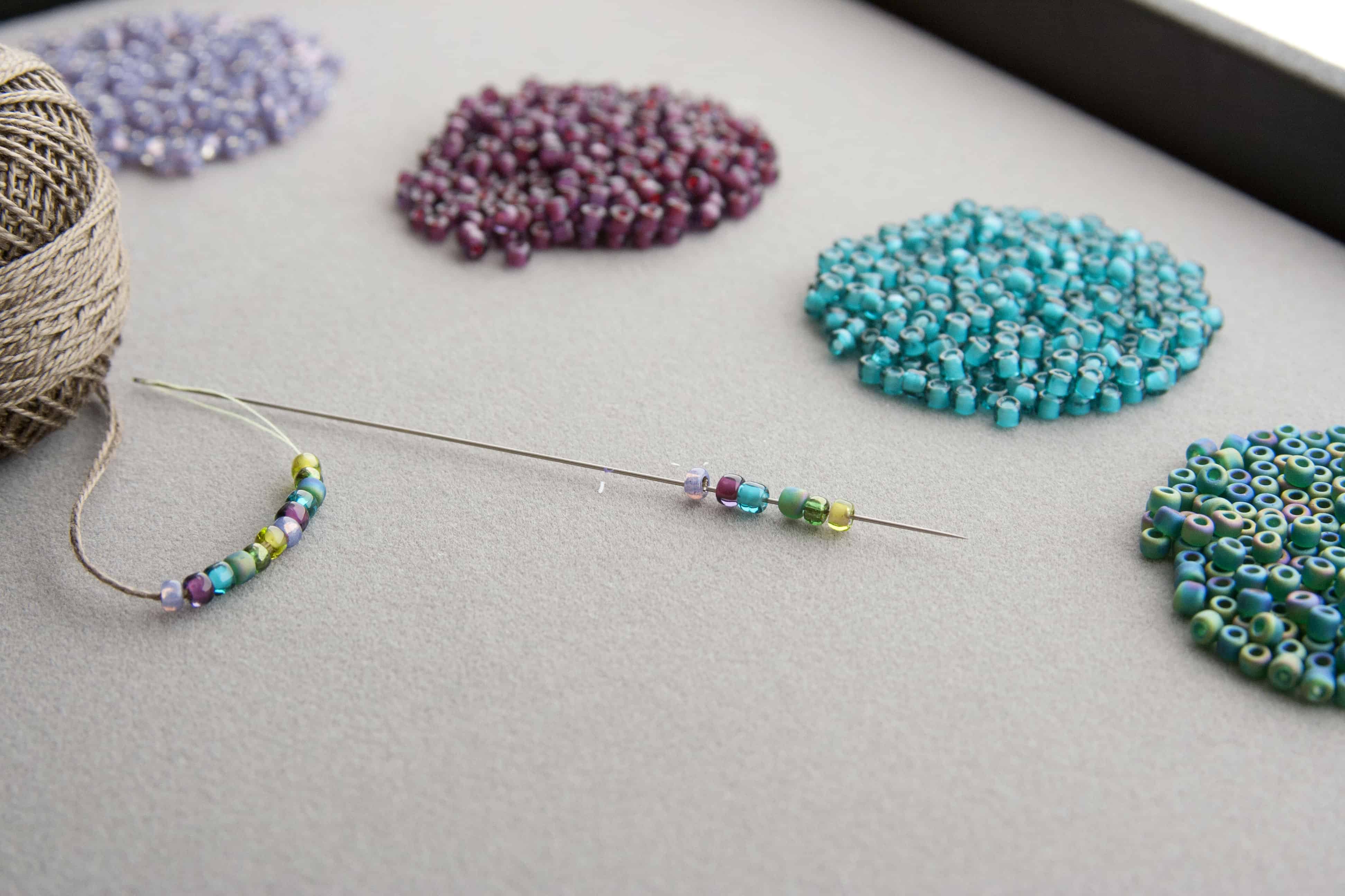 Crochet with beaded string