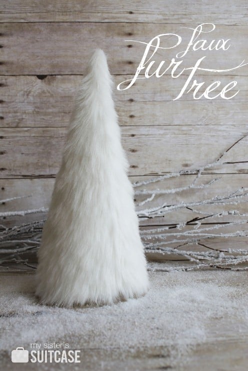 Faux fur decorative tree