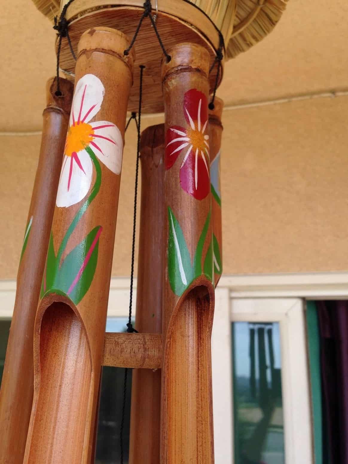 Hand painted bamboo wind chimes
