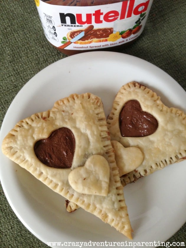 Heart shaped chocolate pop tarts