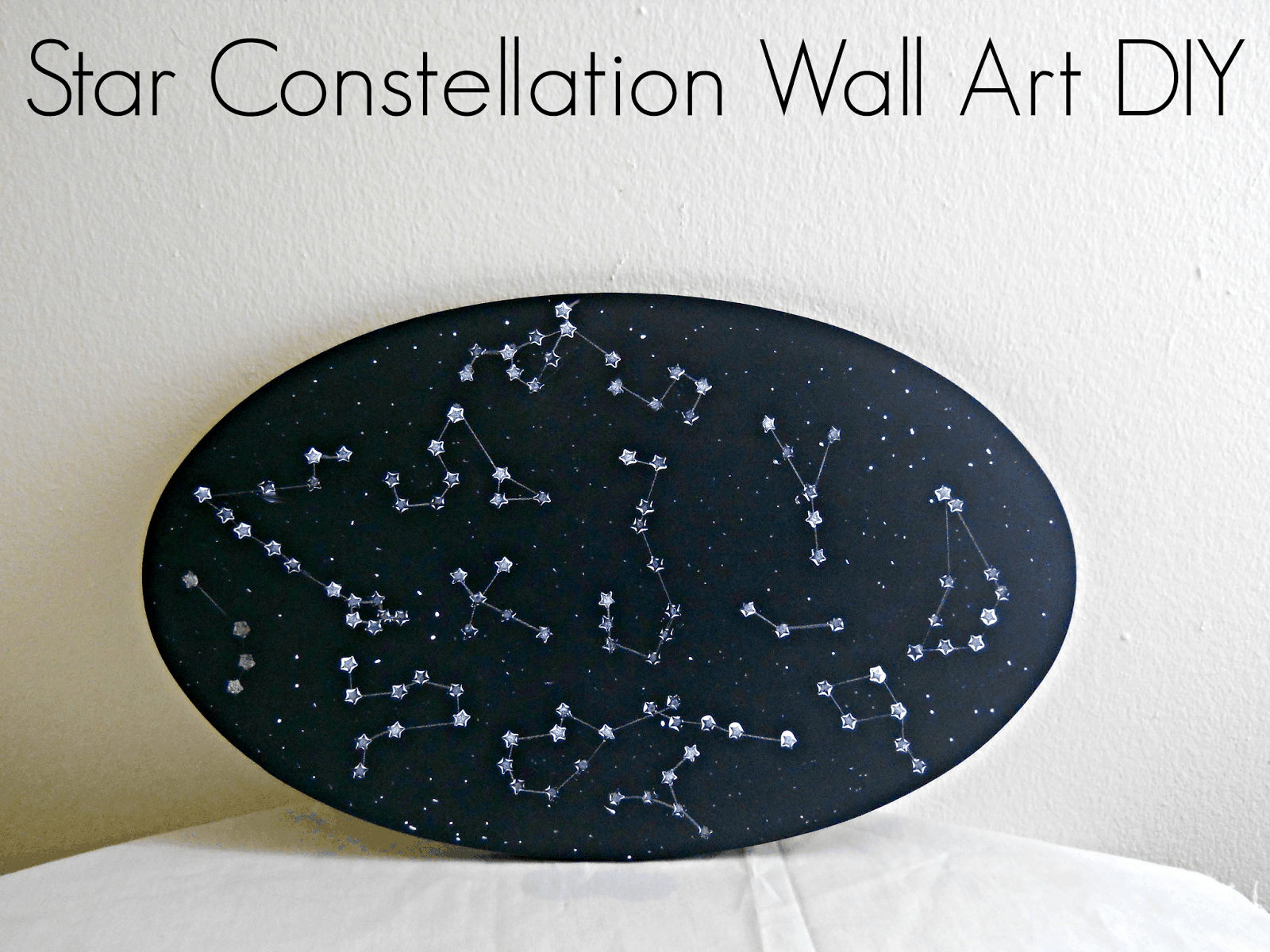 Hot glue constellation wall art