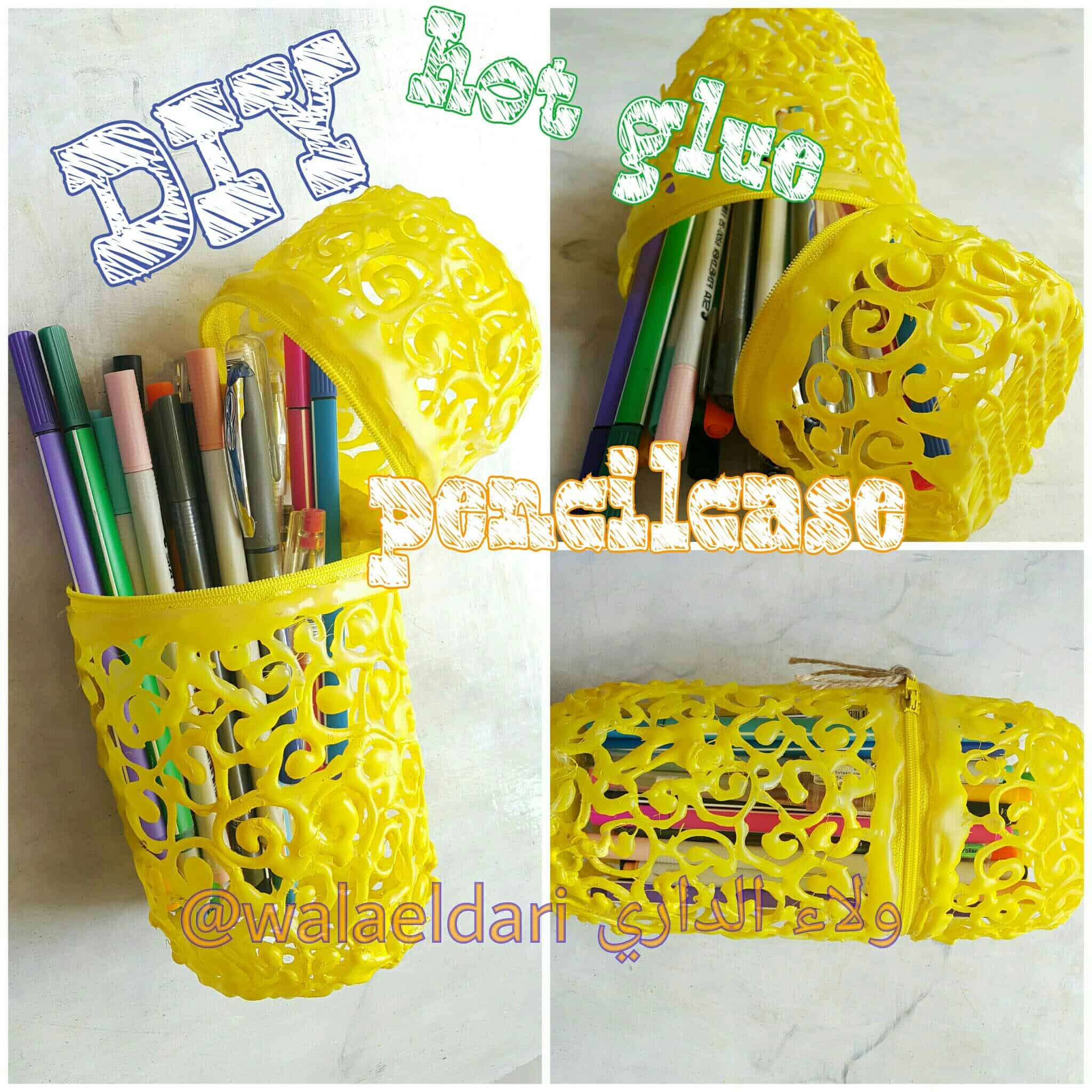 Hot glue pencil case