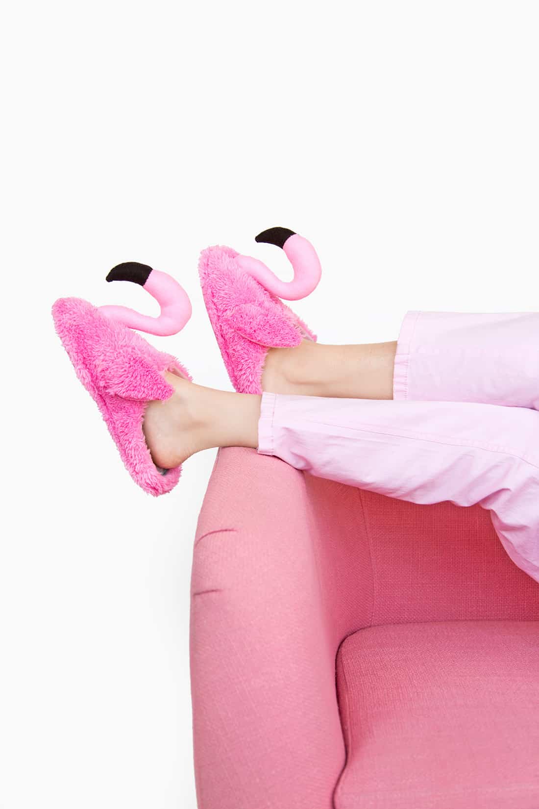 Pink flamingo slippers