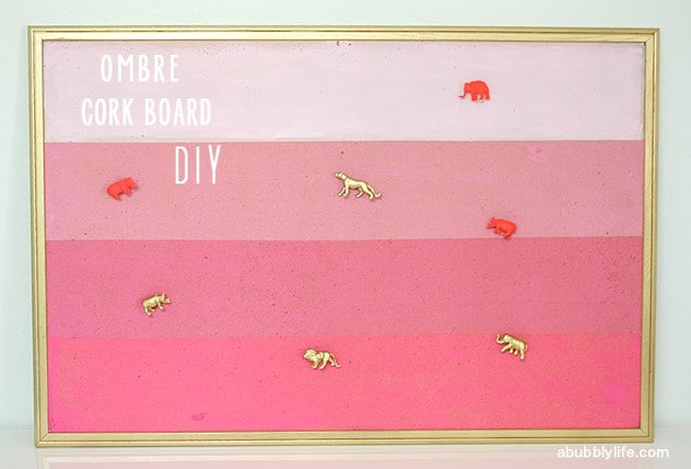 Pink ombre cork board