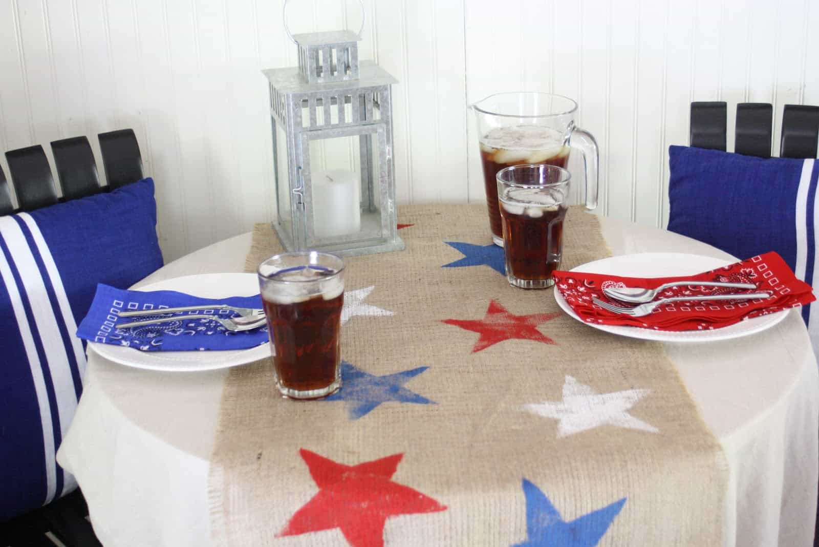 Stamped table runner