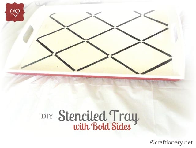 Stenciled tray with bold sides