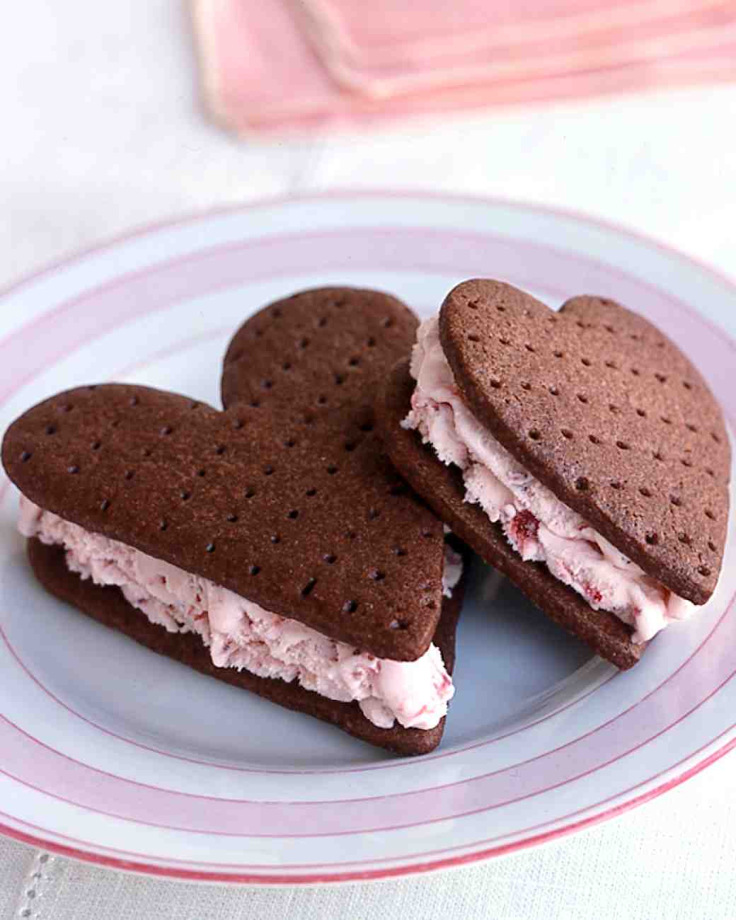 Valentine ice cream sandwiches