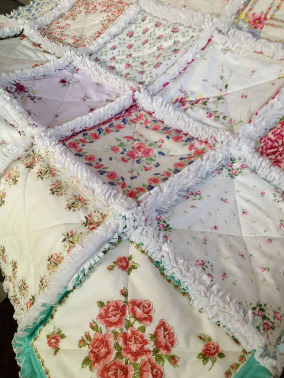 Vintage handkerchief quilt