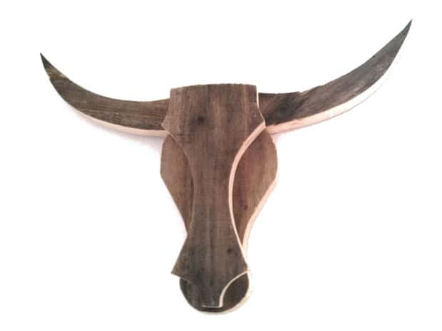 Wooden bull head