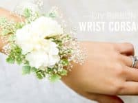 Babys breath ribbon wrist corsage 200x150 Celebrating Every Occasion: 15 Beautiful DIY Corsages