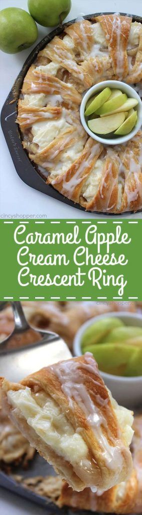 Caramel apple cream cheese crescent ring