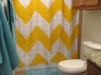 Chevron stripe shower curtain 200x150 Unique and Refreshing Bath: Awesome DIY Shower Curtains!