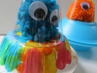 Cup bowl and pom pom alien spaceship craft 200x150 15 Awesome Space Crafts for Kids