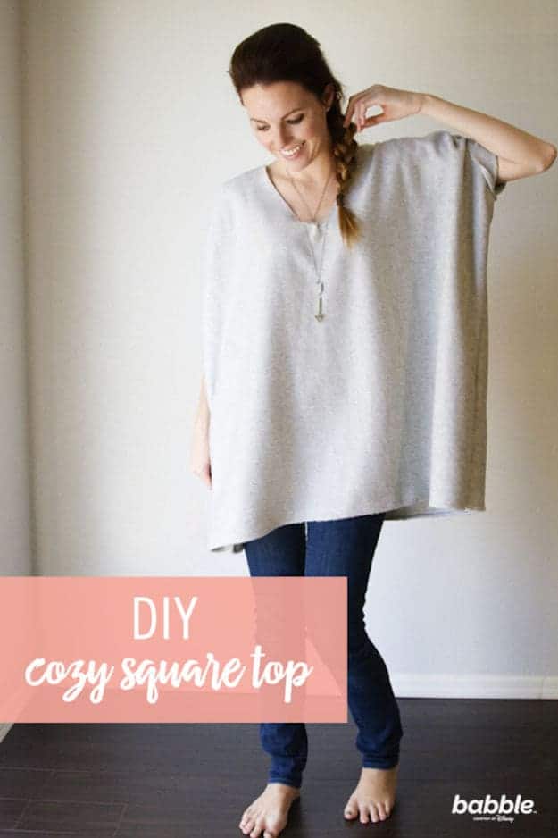 DIY cozy square top blouse