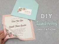 DIY vintage hanky invitation with matching label 200x150 Classic and Creative: DIY Handkerchief Invitation Designs
