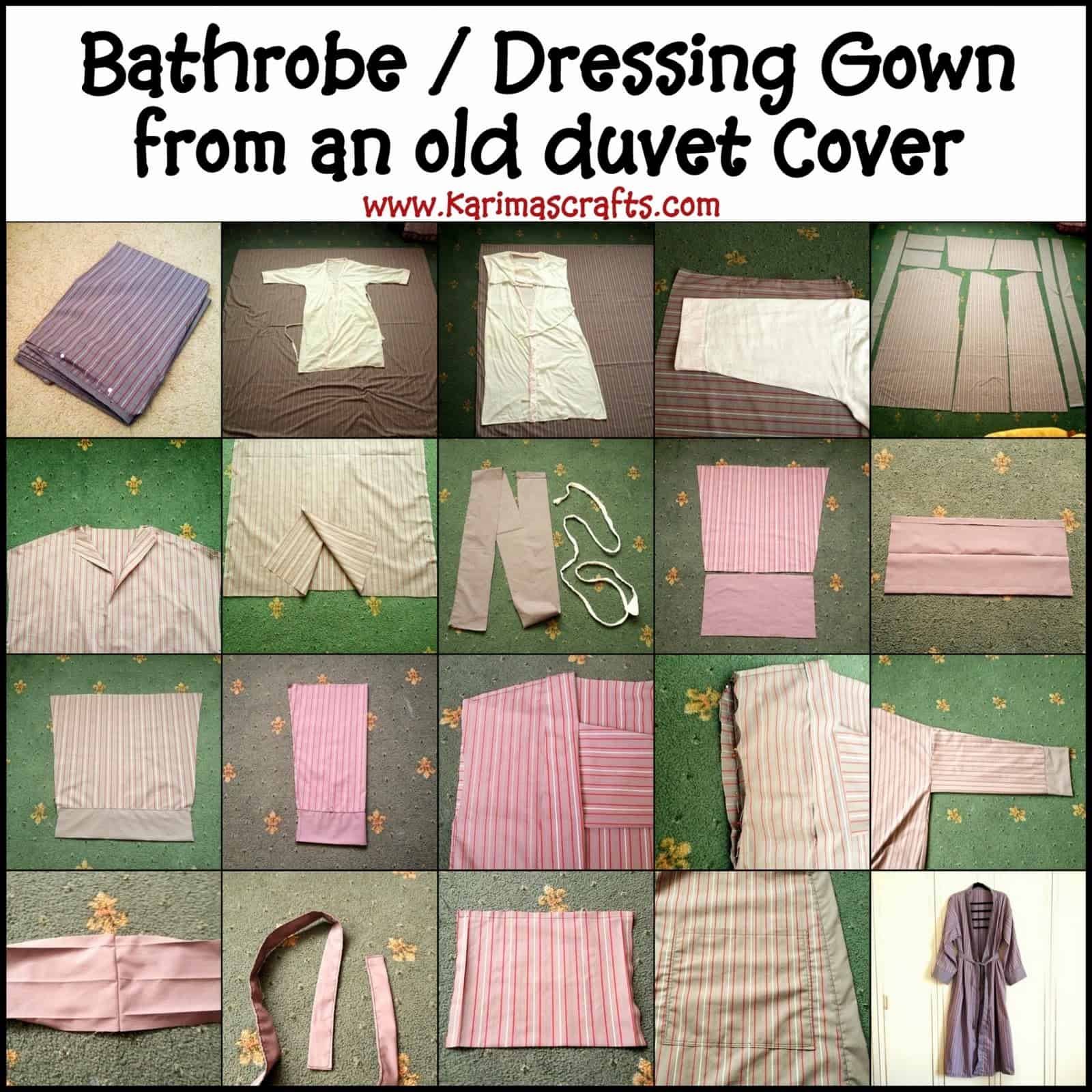 Dressing gown from an old duvet cover