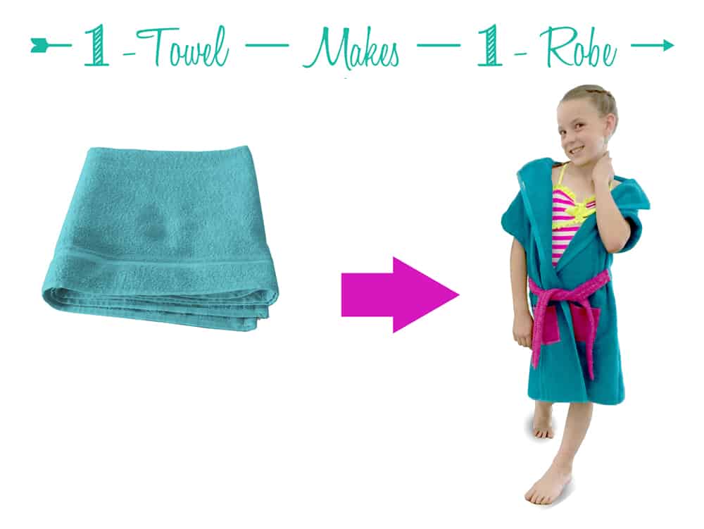 Dual colour towel robe with pockets