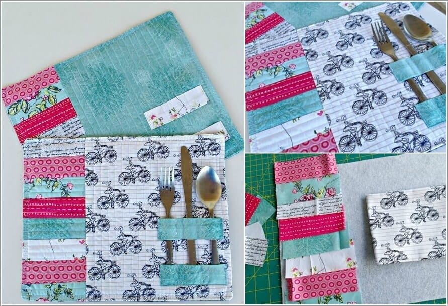 Fabric scrap quilted placemats